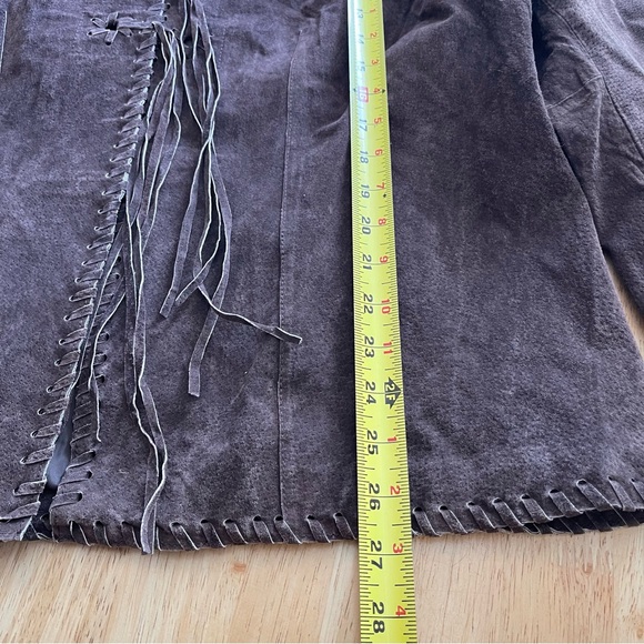 Vintage Brown Suede Cowboy Jacket Unique Fringe GORGEOUS XL Faded Glory - Picture 6 of 8